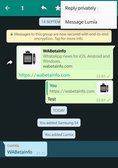 Imagen - WhatsApp permitirá responder de forma privada en grupos