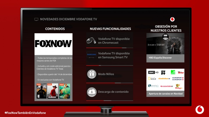 Imagen - Vodafone TV incluye FoxNow en su oferta de TV Total y nuevas funcionalidades
