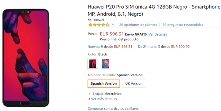 Imagen - Oferta: Huawei P20 Pro por solo 596 euros en Amazon