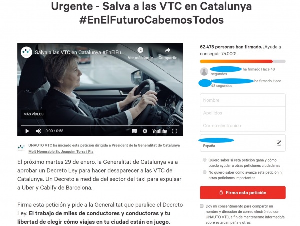 Imagen - Una petición en Change.org pide mantener a Cabify y Uber en Cataluña