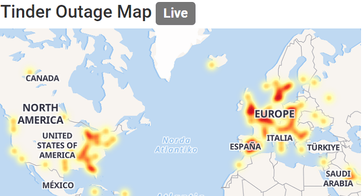 Imagen - Tinder est&aacute; ca&iacute;do desde hace varias horas