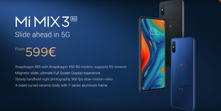 Imagen - Xiaomi Mi Mix 3 5G, la versión con Snapdragon 855 y conectividad 5G