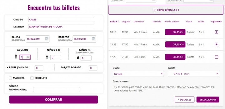 Imagen - Oferta: Renfe ofrece 2x1 online en viajes del 14 al 18 de febrero