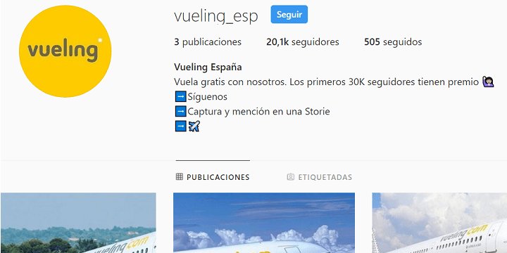 Imagen - Cuidado con los vuelos "gratis" de Vueling: vuelven las cuentas falsas en Instagram