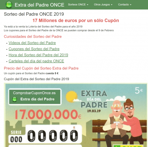 Imagen - Cómo comprobar el resultado del Sorteo ONCE Extra Día del Padre 2019