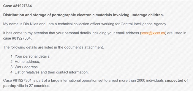 Imagen - Cuidado con el supuesto email de la CIA que te acusa de tener material de menores