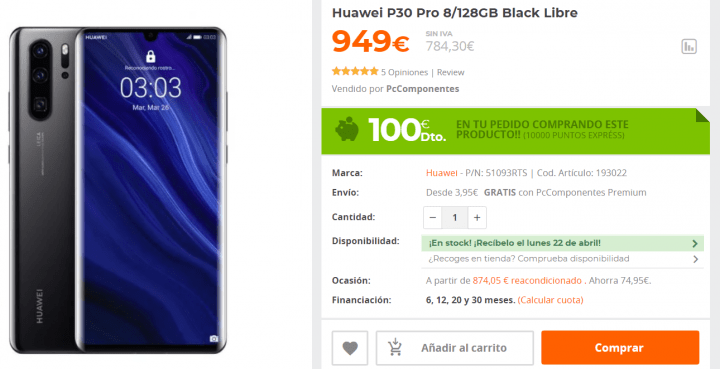 Imagen - Oferta: consigue el Huawei P30 Pro con 100 &euro; de descuento