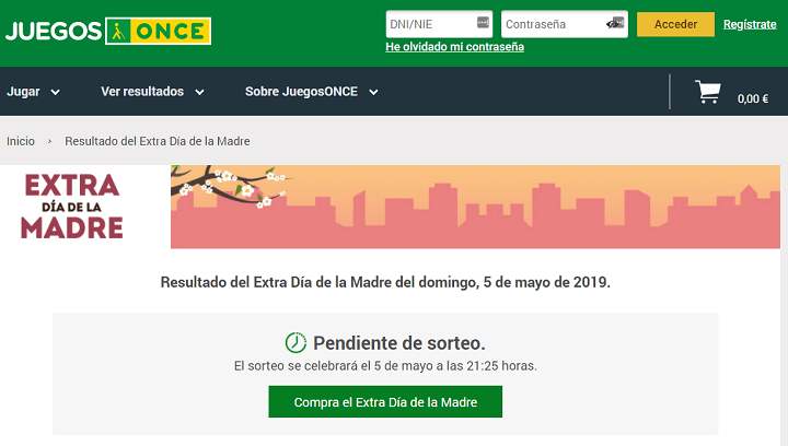 Imagen - C&oacute;mo comprobar online el resultado del Sorteo ONCE Extra D&iacute;a de la Madre 2019