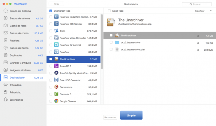 Imagen - MacMaster, el limpiador de Mac que optimiza el sistema y elimina los archivos innecesarios