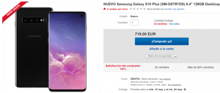 Imagen - Oferta: Samsung Galaxy S10 Plus por solo 719 euros en eBay