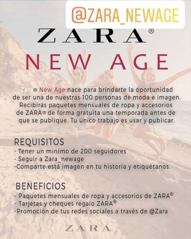 Imagen - Cuidado con Zara New Age, el perfil en Instagram que promete ropa gratis a influencers