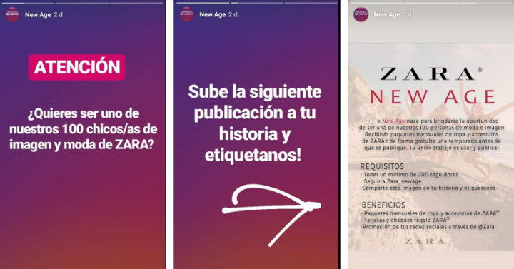 Imagen - Cuidado con Zara New Age, el perfil en Instagram que promete ropa gratis a influencers