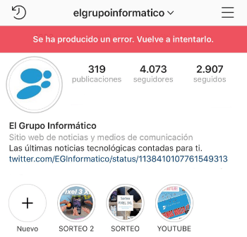 Imagen - Instagram se ha ca&iacute;do: no cargan publicaciones ni Stories
