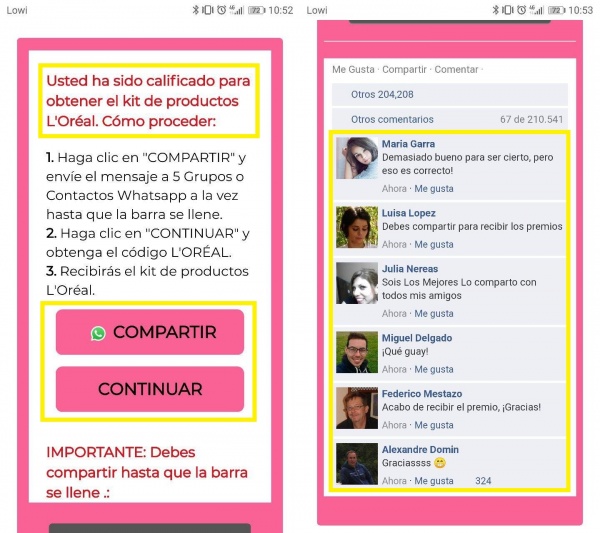 Imagen - Cuidado con la encuesta que promete un kit de productos L'Oréal Paris en WhatsApp
