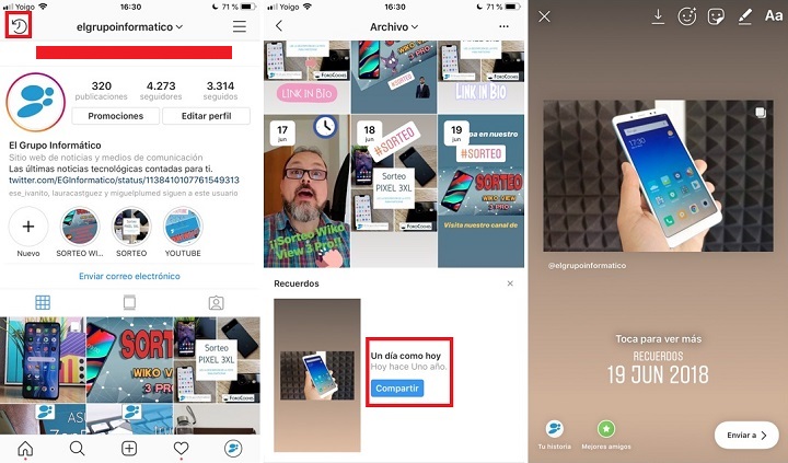 Imagen - Instagram ahora te muestra tus recuerdos