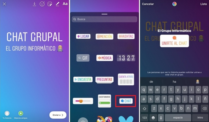 Imagen - Instagram Stories añade el sticker Chat para iniciar una conversación grupal