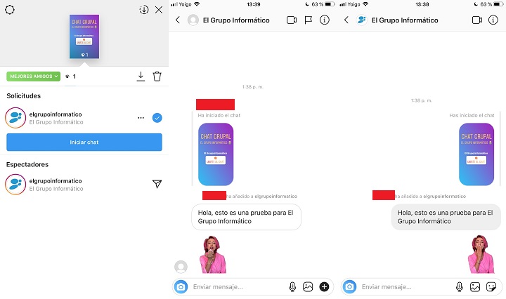 Imagen - Instagram Stories añade el sticker Chat para iniciar una conversación grupal