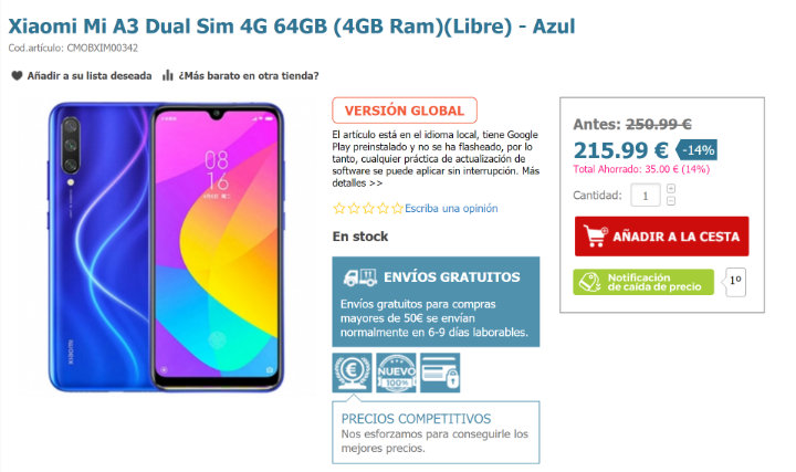 Imagen - D&oacute;nde comprar el Xiaomi Mi A3