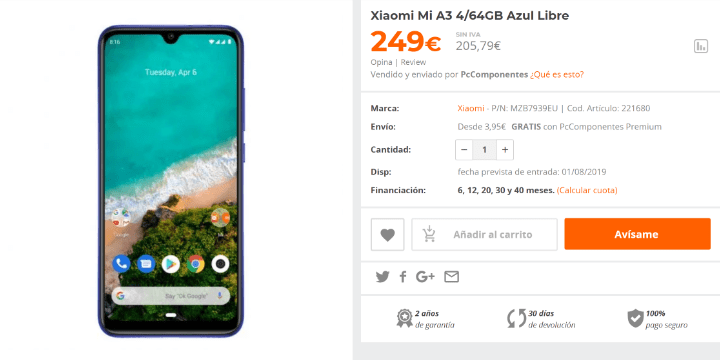 Imagen - D&oacute;nde comprar el Xiaomi Mi A3