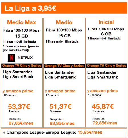 Imagen - Orange incluirá gratis el fútbol de 2019/2020 en las tarifas Love