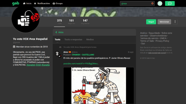 Imagen - Gab, la red social alternativa a Twitter que usan los simpatizantes de Vox
