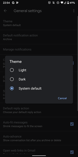 Imagen - Gmail ya cuenta con modo oscuro