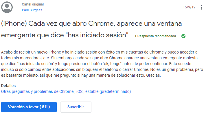 Imagen - Cómo evitar que Chrome para iPhone indique que has iniciado sesión cada vez que lo abres