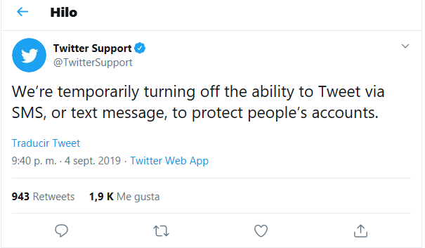 Imagen - Twitter no permite publicar tweets por SMS tras el hackeo a la cuenta de su CEO