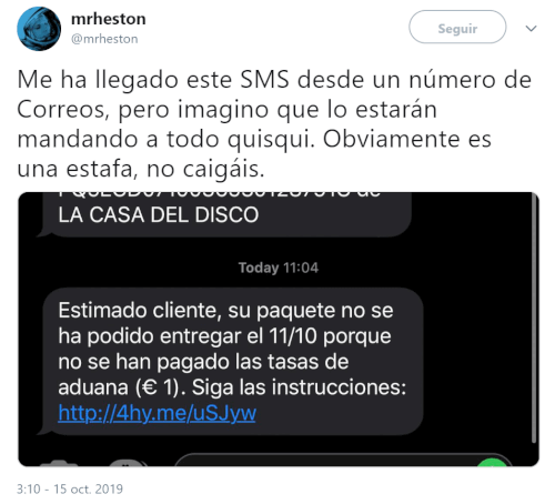 Imagen - Cuidado con el falso SMS de Correos, ¡es una estafa!