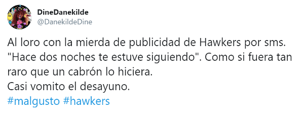 Imagen - Hawkers env&iacute;a el mensaje "Hace dos noches te estuve siguiendo" y crea pol&eacute;mica en Twitter