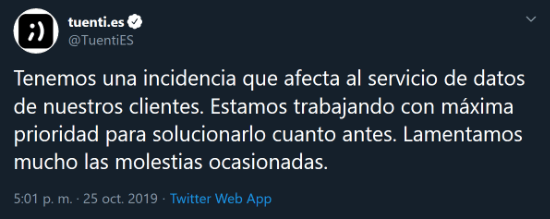Imagen - Una incidencia en Tuenti deja a sus clientes sin datos