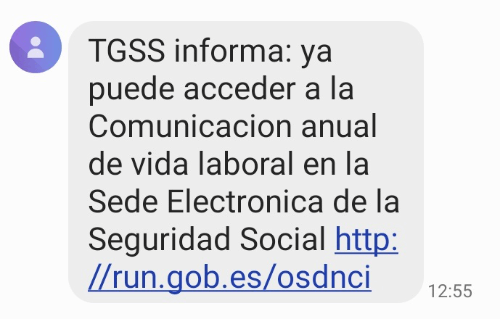 Imagen - ¿Qué es el SMS de &quot;Comunicación anual de vida laboral&quot;?