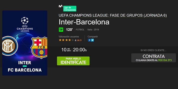 Imagen - C&oacute;mo ver online el Inter vs Barcelona de Champions 2019