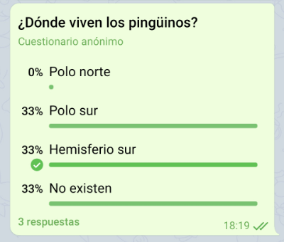 Imagen - Telegram crea encuestas públicas, de voto múltiple y trivial