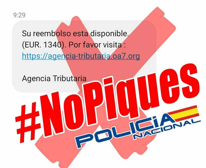 Imagen - Un SMS de Hacienda ofrece un falso reembolso