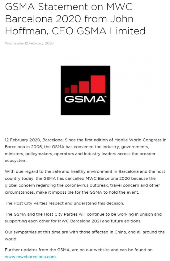 Imagen - Cancelado el Mobile World Congress 2020