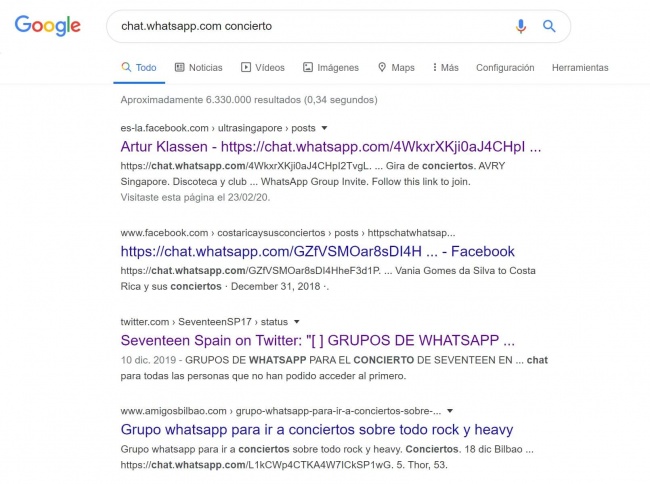 Imagen - WhatsApp permitía acceder a grupos desde Google