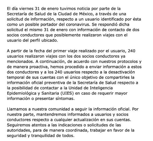 Imagen - Uber bloquea cuentas para evitar el contagio del coronavirus