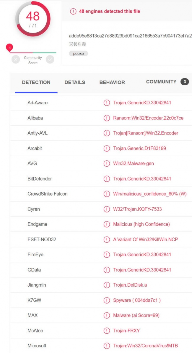 Imagen - Trojan:Win32/CoronaVirus!MTB puede infectar tu ordenador
