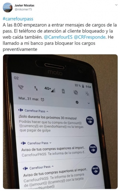 Imagen - Notificaci&oacute;n de Carrefour: "Aviso de tus compras..."