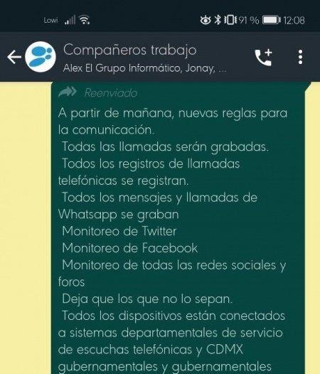 Imagen - &quot;Las llamadas serán grabadas&quot;, el nuevo bulo de WhatsApp