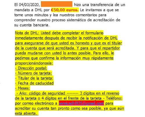 Imagen - Estafas en Wallapop simulando emails de DHL