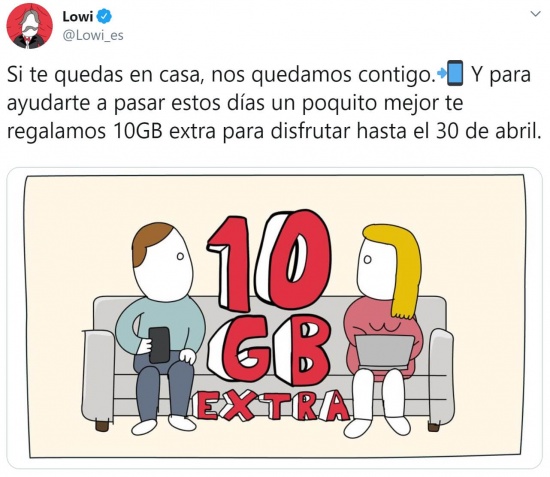 Imagen - Lowi regala 10 GB para pasar esta cuarentena en casa