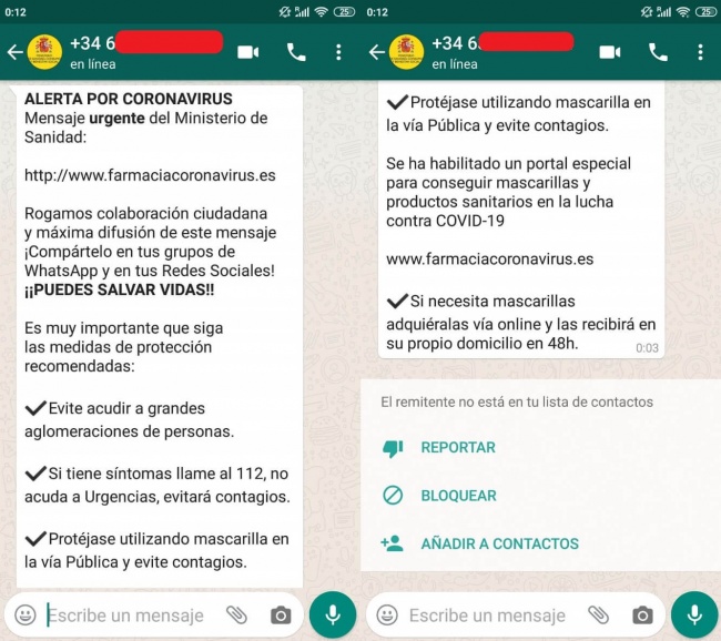 Imagen - Cuidado con la estafa de &quot;farmaciacoronavirus&quot;