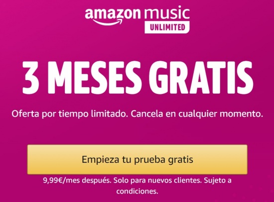 Imagen - Amazon Music Unlimited gratis por 3 meses