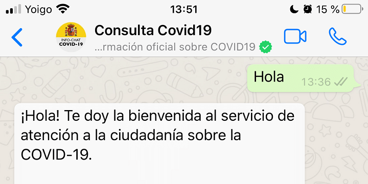 Imagen - Hispabot-Covid19, consulta sobre el coronavirus en WhatsApp