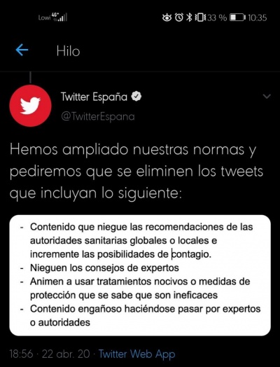 Imagen - Twitter borrará los bulos del coronavirus