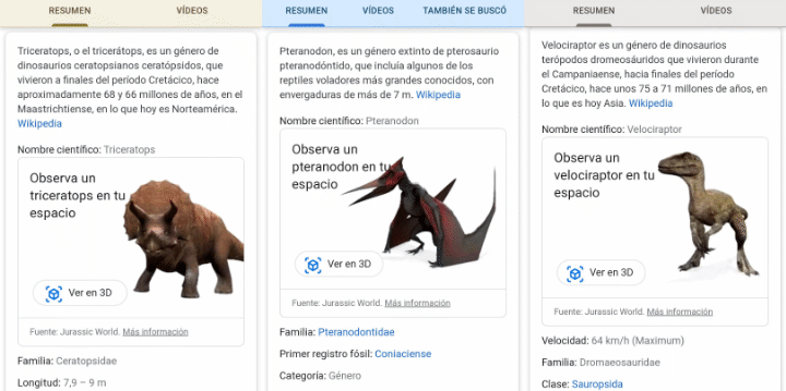 Imagen - Cómo ver dinosaurios en 3D en Google