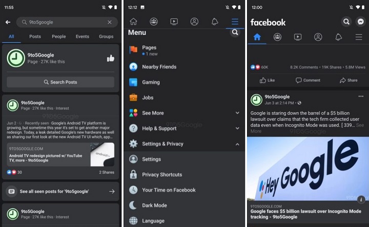 Imagen - Facebook para Android: as&iacute; ser&aacute; el modo oscuro