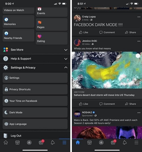 Imagen - Modo oscuro de Facebook: está llegando a iOS y iPadOS